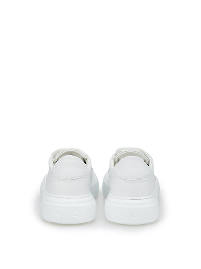 Casadei Elevated White Nappa Leather Off-Road Sneakers