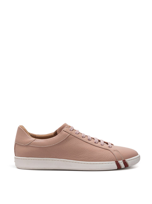 Bally Elegant Pink Leather Lace-Up Sneakers