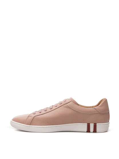 Bally Elegant Pink Leather Lace-Up Sneakers