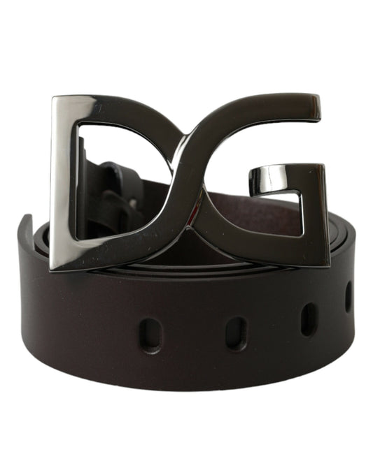 Dolce & Gabbana Elegant Dark Brown Leather Belt