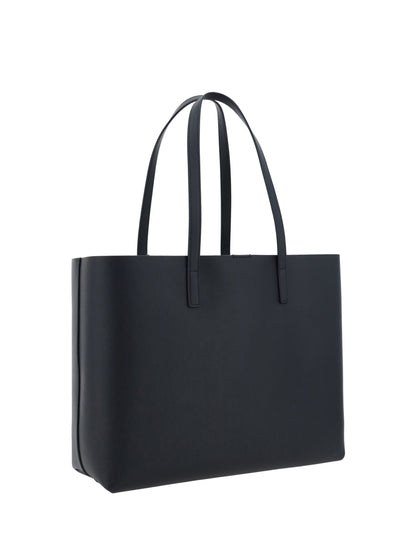 Saint Laurent Black Calf Leather Tote Shoulder Bag