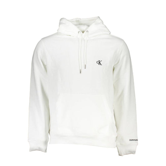 Calvin Klein Chic Long Sleeve Hooded Sweatshirt in White