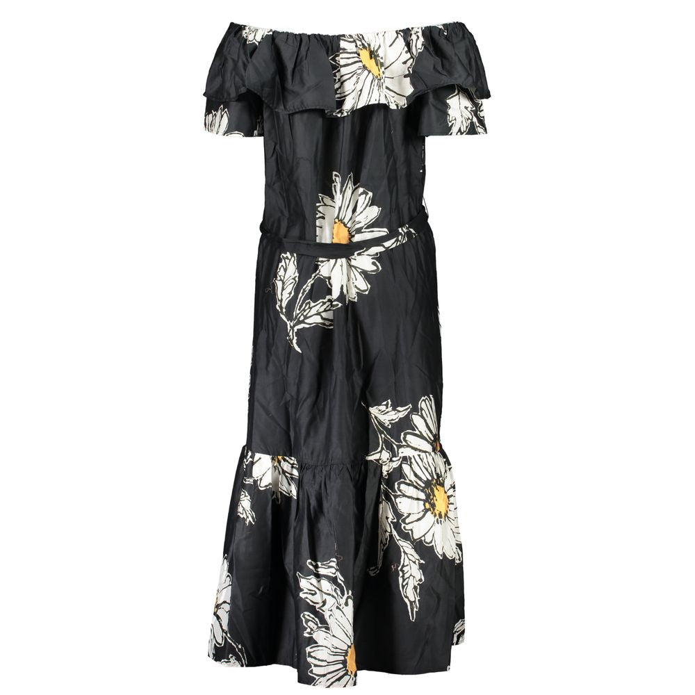 Desigual Elegant Short Sleeve Maxi Dress with Removable Belt