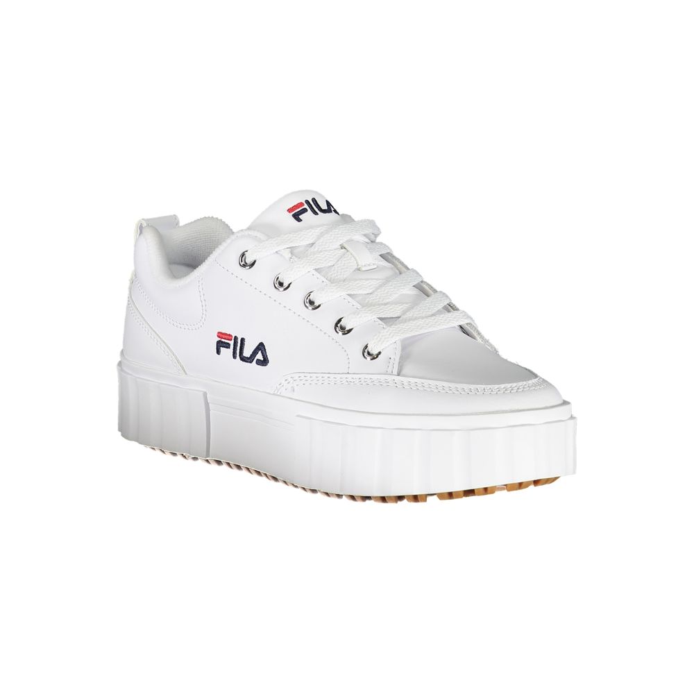 Fila Chic White Wedge Sneakers with Embroidered Detail