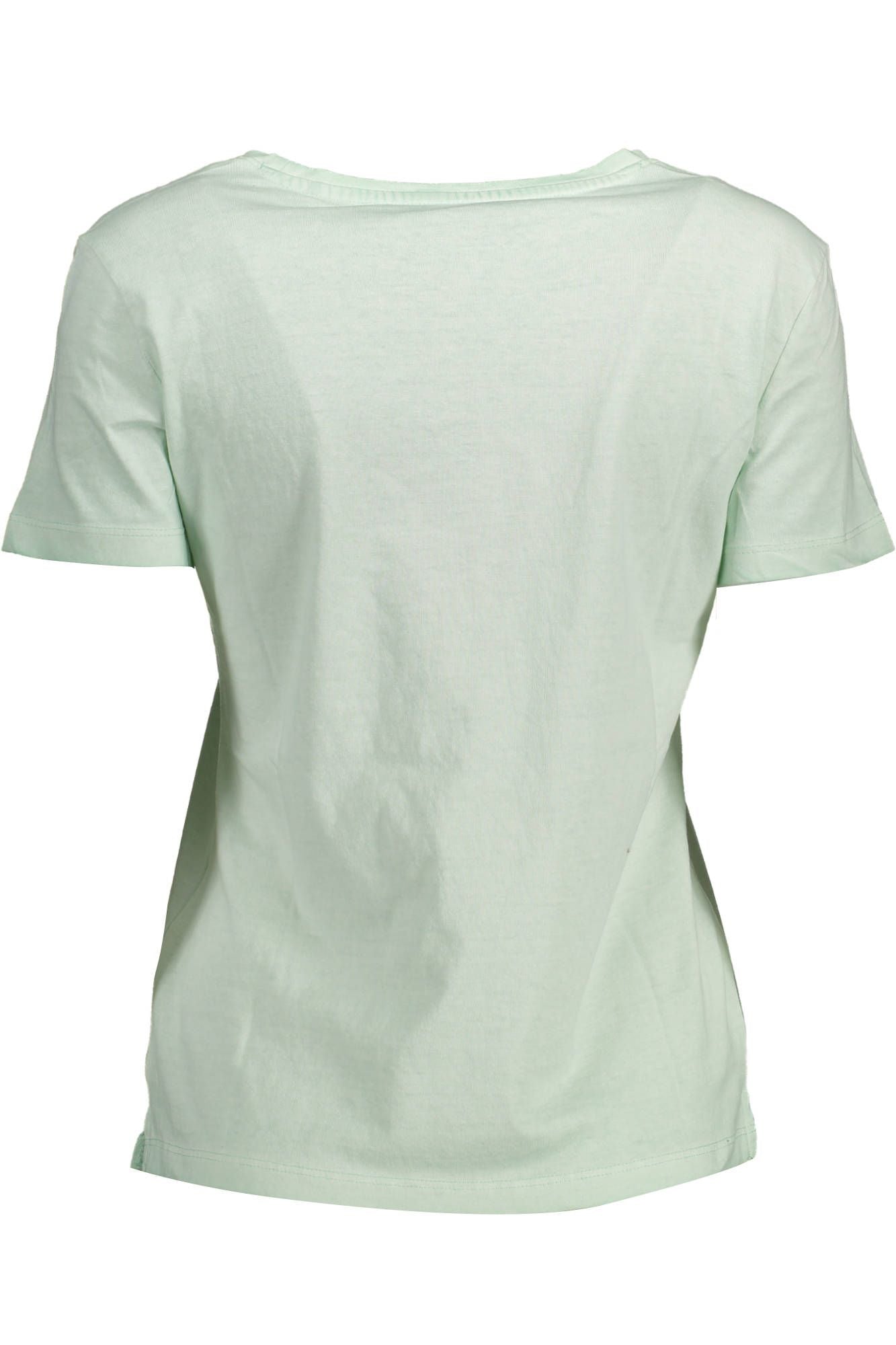 Guess Jeans Elegant Green Embroidered Logo Tee