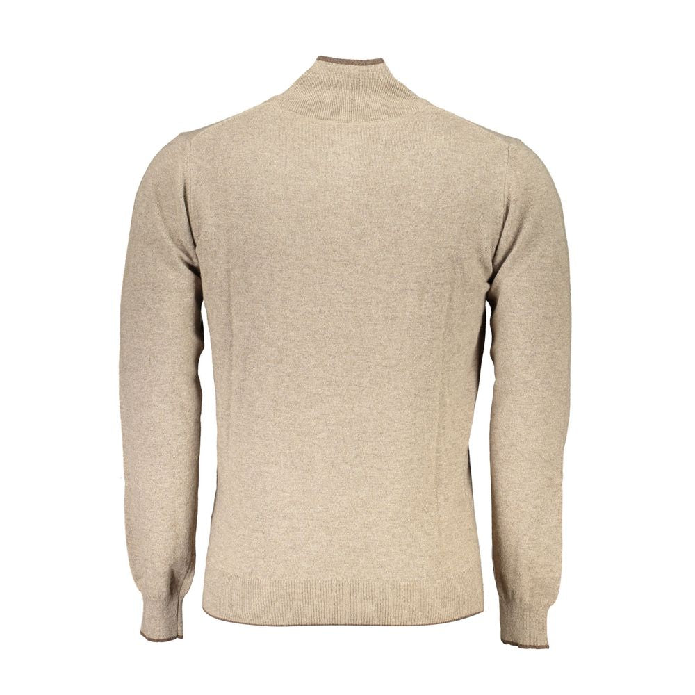 North Sails Elegant Beige Turtleneck Sweater with Half Zip