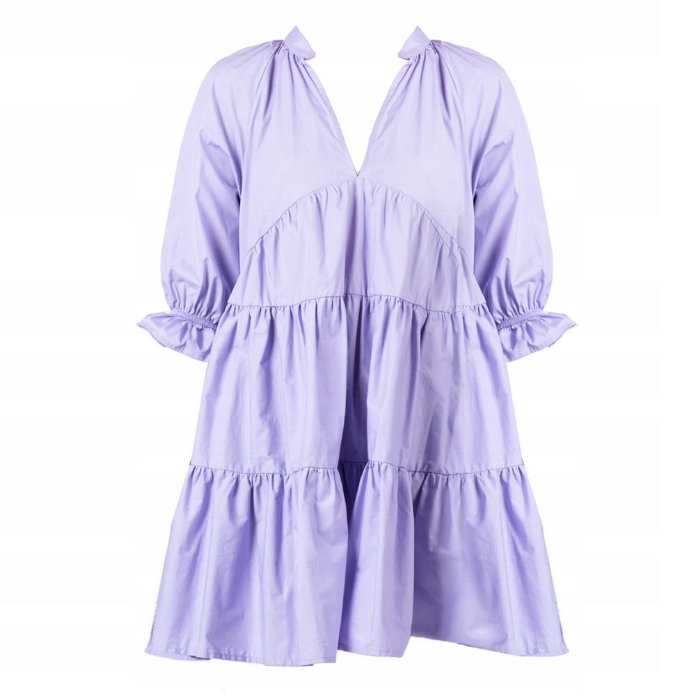 PINKO Elegant Lilac Cotton Summer Dress