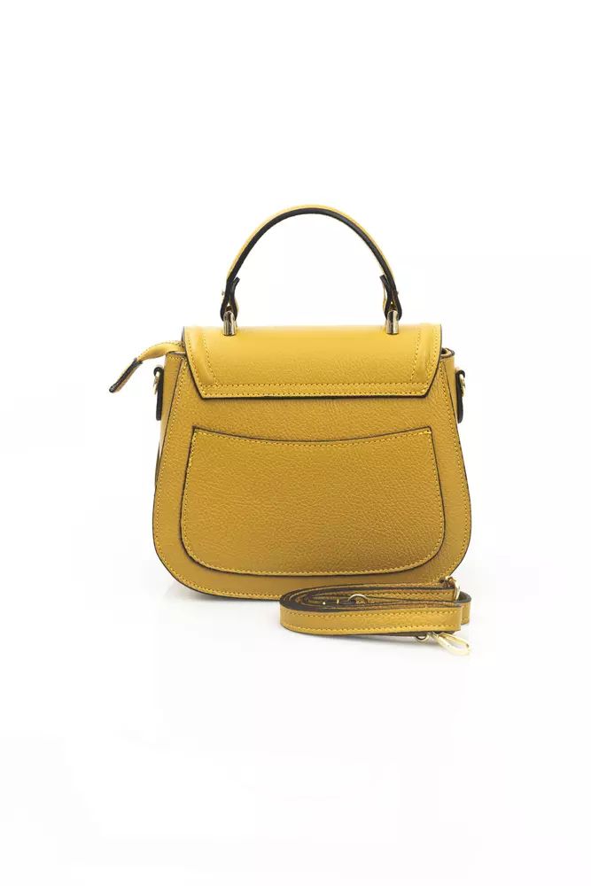 Baldinini Trend Golden Yellow Elegance Leather Shoulder Bag