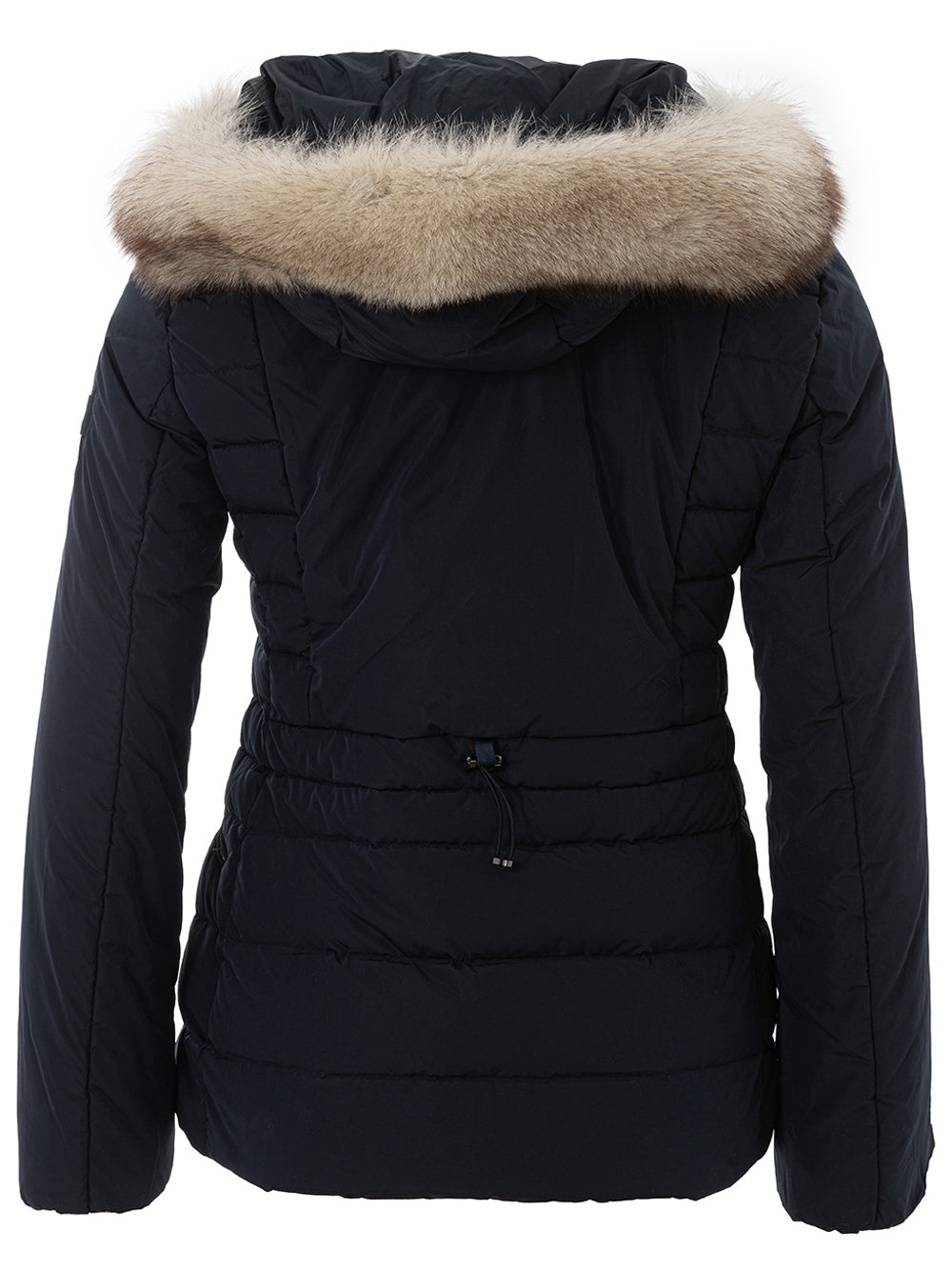 Peuterey Elegant Blue Quilted Jacket with Fur Collar