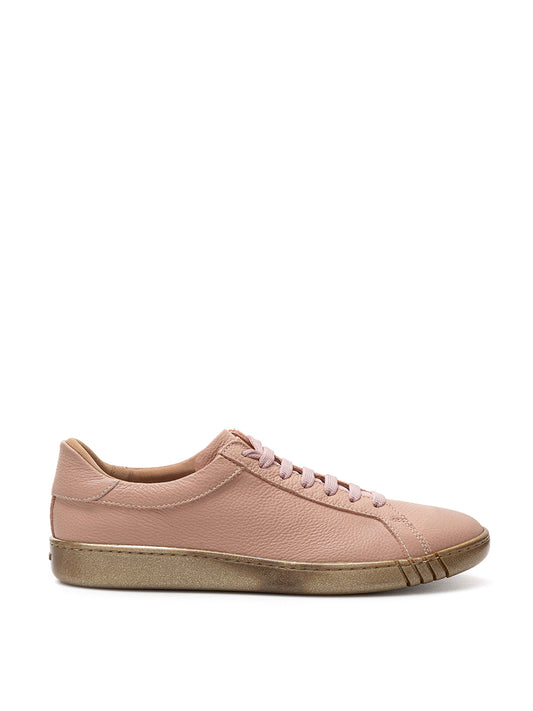 Bally Elegant Pink Leather Lace-up Sneakers