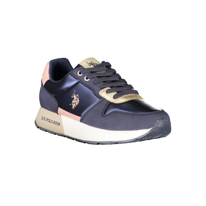 U.S. POLO ASSN. Chic Blue Lace-Up Sneakers with Contrast Details