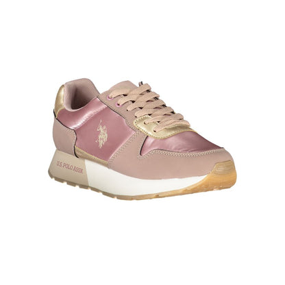 U.S. POLO ASSN. Chic Pink Laced Sports Sneakers with Contrast Details