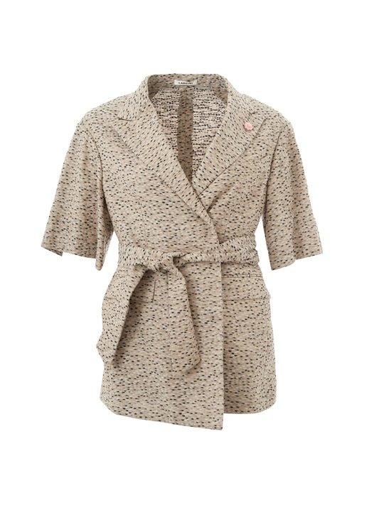 Lardini Elegant Beige Linen Jacket