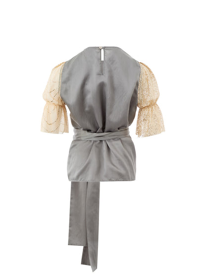 Lardini Elegant Silk Ruffled Top for a Sophisticated Look