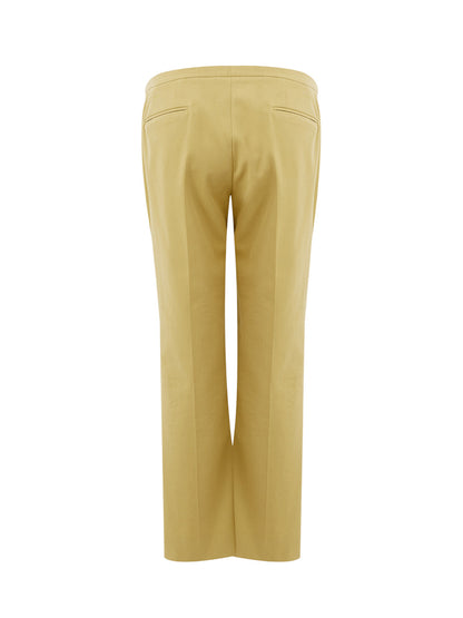 Lardini Chic Yellow Cotton Chino Trousers