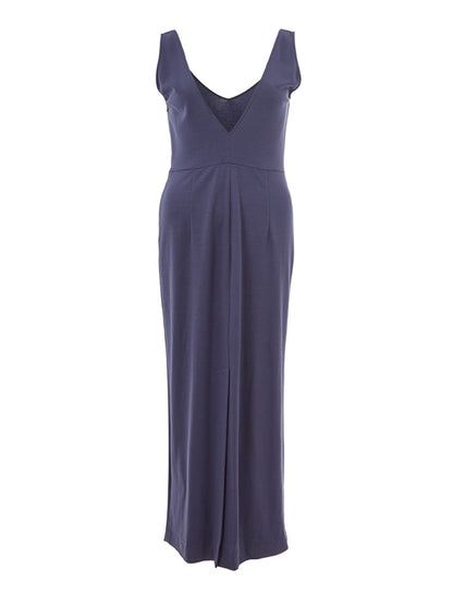 Lardini Elegant Blue Viscose Long Dress with Straps