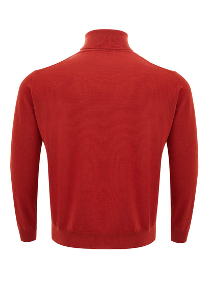 FERRANTE Exquisite Red Turtleneck Wool Jumper