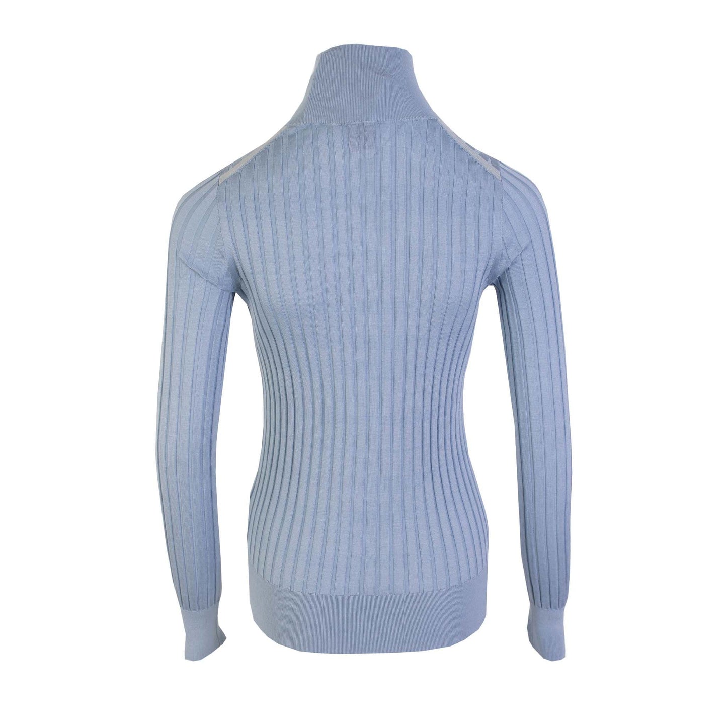 Burberry Elegant Silk Turtleneck Sweater in Light Blue