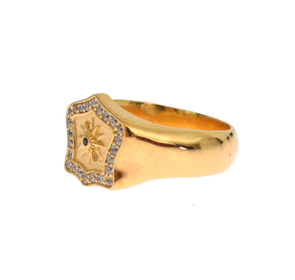 Nialaya Elegant Men's Gold Plated Silver Ring