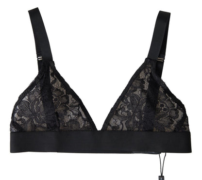 Dolce & Gabbana Elegant Floral Lace Stretch Balconcino Bra