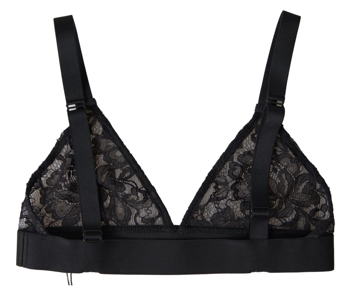 Dolce & Gabbana Elegant Floral Lace Stretch Balconcino Bra