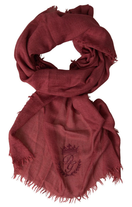 Dolce & Gabbana Luxury Cashmere Silk Men's Maroon Scarf