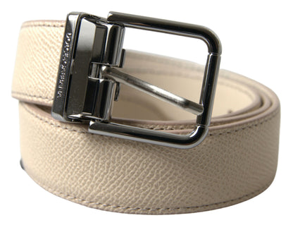 Dolce & Gabbana Chic Beige Italian Leather Belt