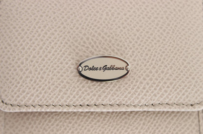 Dolce & Gabbana Sleek White Leather Condom Case Wallet