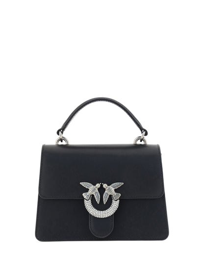 PINKO Elegant Black Calfskin Shoulder Handbag