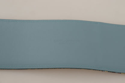 Dolce & Gabbana Multicolor Leather Logo Buckle Belt