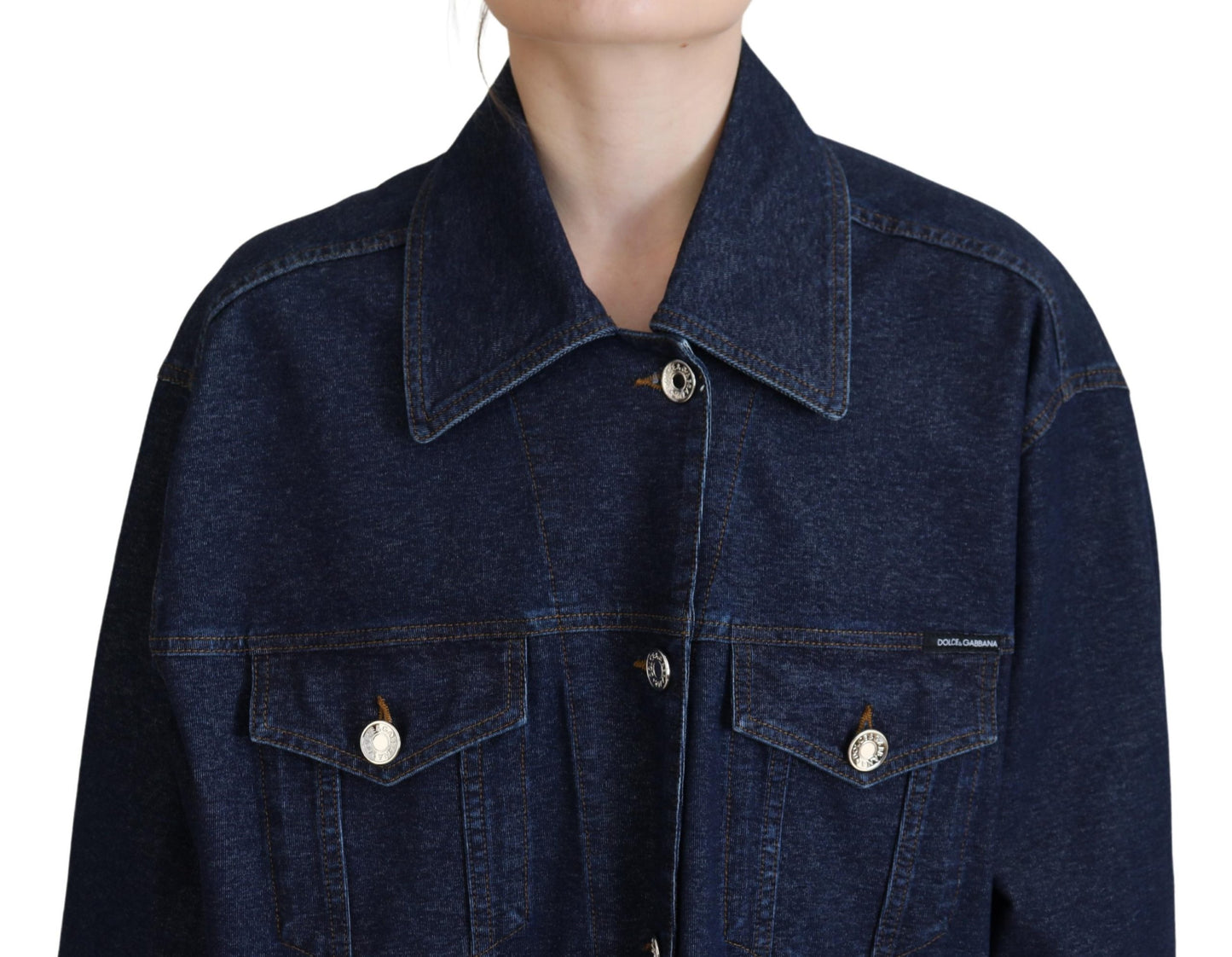 Dolce & Gabbana Elegant Blue Denim Button-Down Jacket