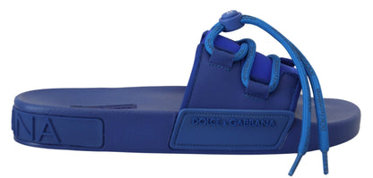 Dolce & Gabbana Elegant Blue Slide Sandals