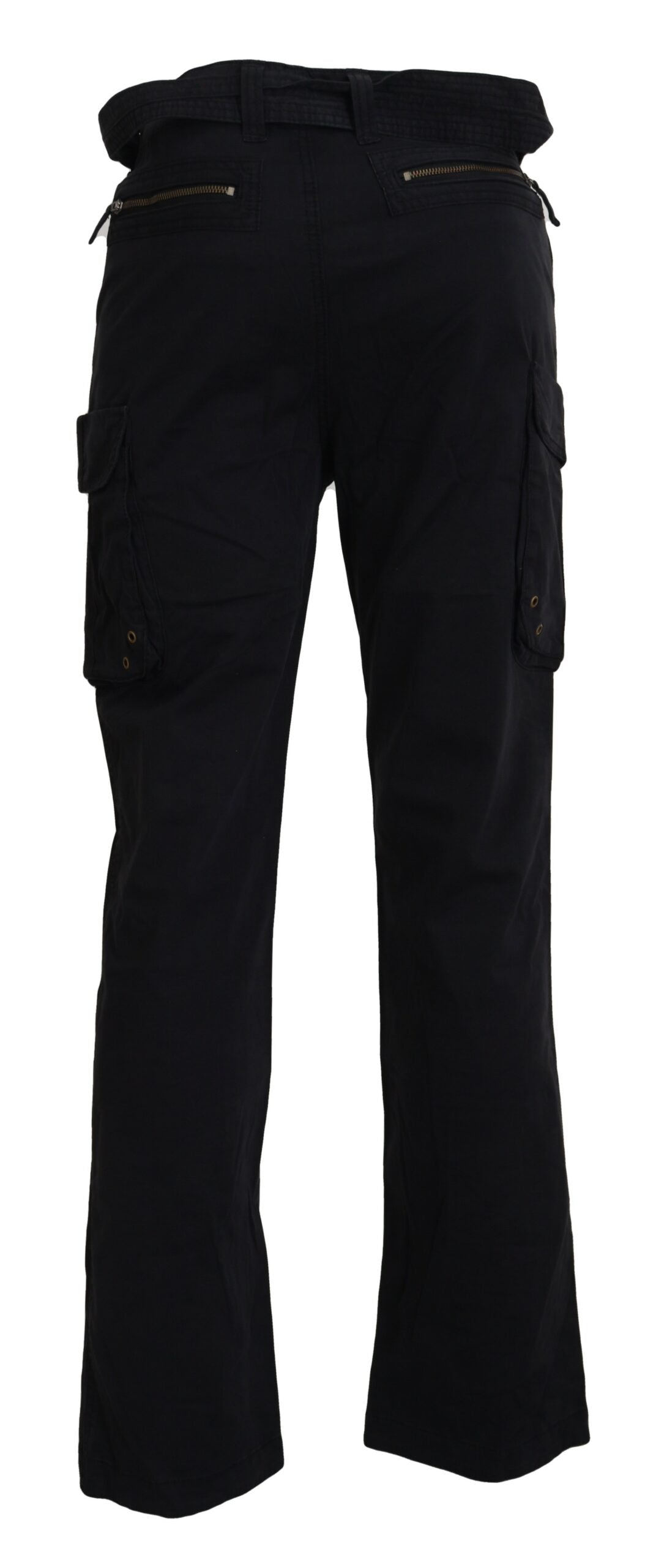 Roberto Cavalli Elegant Black Cargo Pants with Belt