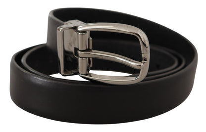 Dolce & Gabbana Elegant Black Leather Designer Belt