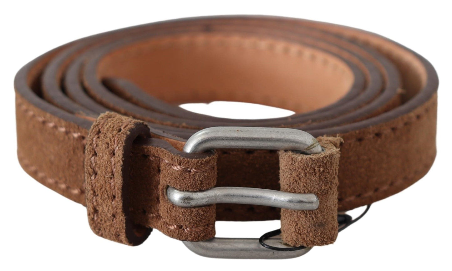 Ermanno Scervino Elegant Slim Leather Waist Belt in Brown