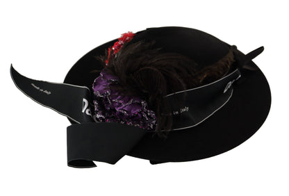 Dolce & Gabbana Elegant Wide Brim Black Hat