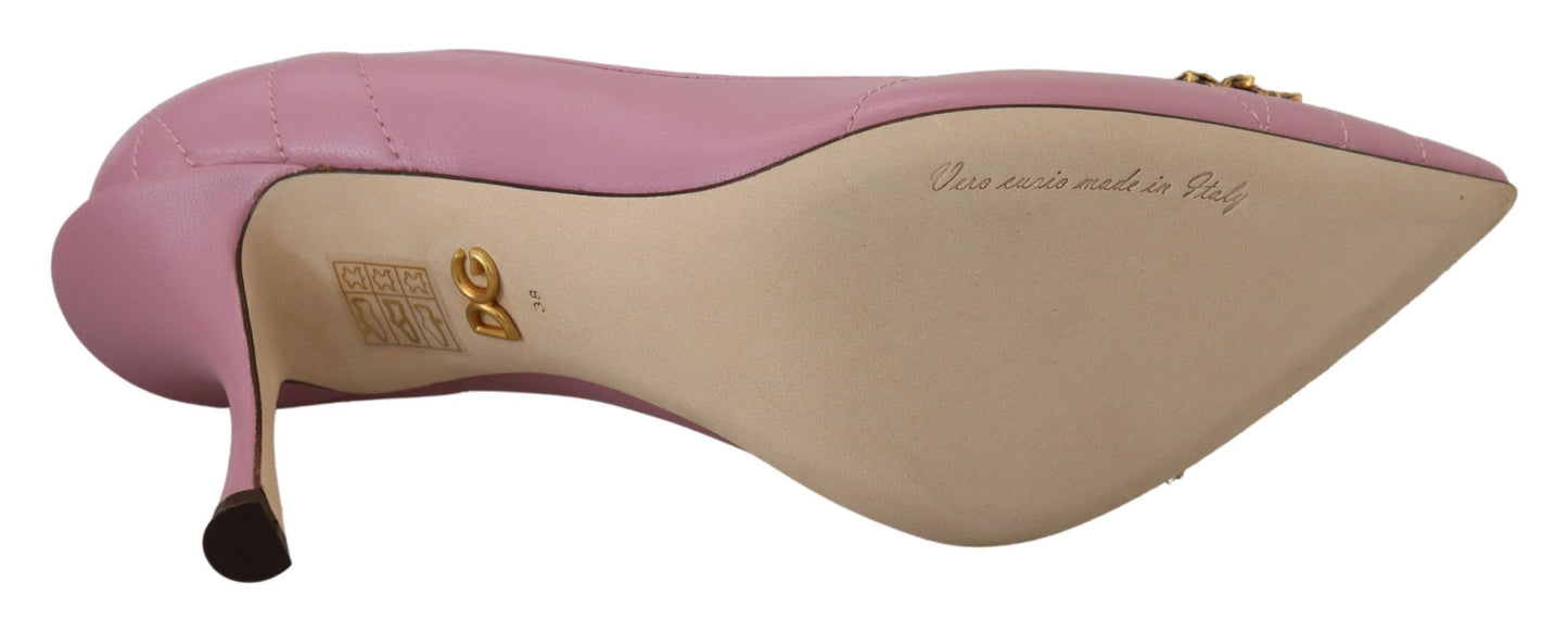 Dolce & Gabbana Devotion Leather Heels in Pink