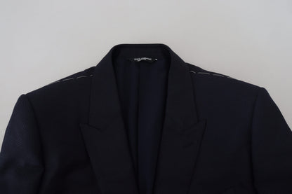 Dolce & Gabbana Elegant Blue Martini Wool-Silk Blend Suit