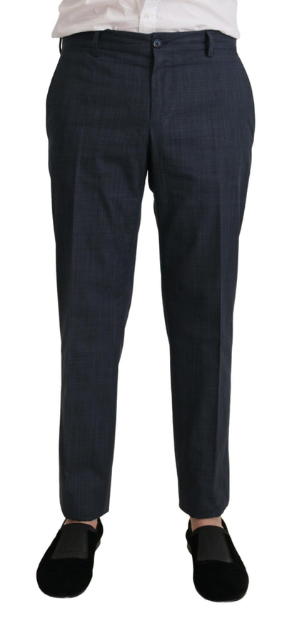 Dolce & Gabbana Elegant Dark Blue Cotton Three Piece Martini Suit