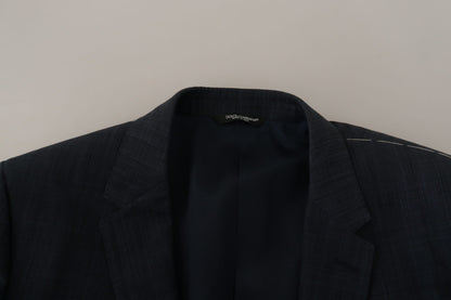 Dolce & Gabbana Elegant Dark Blue Cotton Three Piece Martini Suit