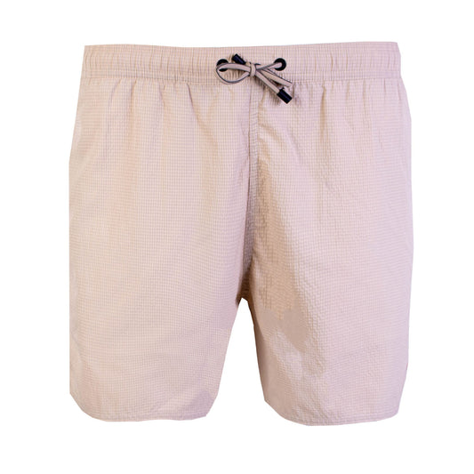 Emporio Armani Chic Beige Swim Shorts for Fashion-Forward Men