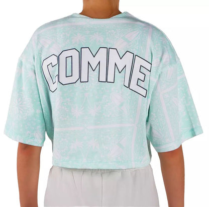 Comme Des Fuckdown Abstract Logo Print Green Tee