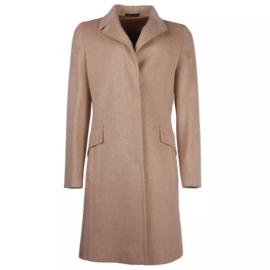 Made in Italy Elegant Beige Woolen Women's Coat