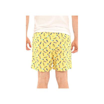 Yes Zee Sunshine Yellow Patterned Men's Swim Boxers