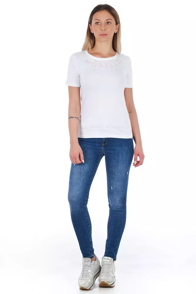 Frankie Morello Stylish Worn Wash Denim Jeans