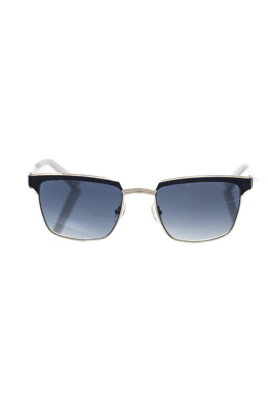 Frankie Morello Elegant Clubmaster Black Leather Sunglasses