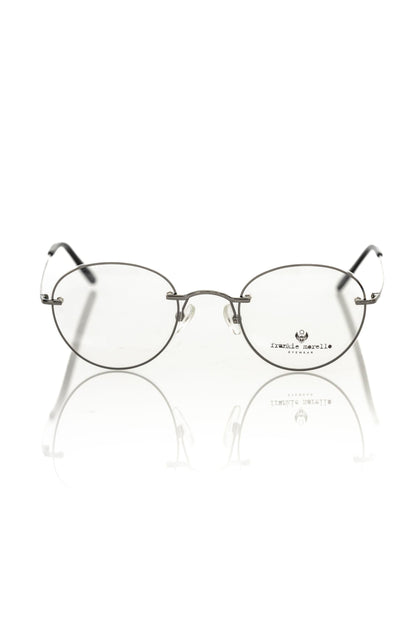 Frankie Morello Gunmetal Round Chic Eyeglasses