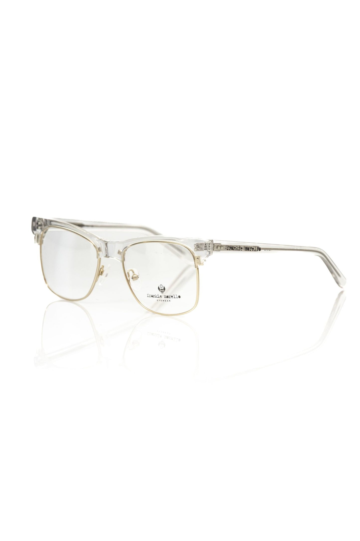 Frankie Morello Elegant Gold-Tone Clubmaster Eyeglasses