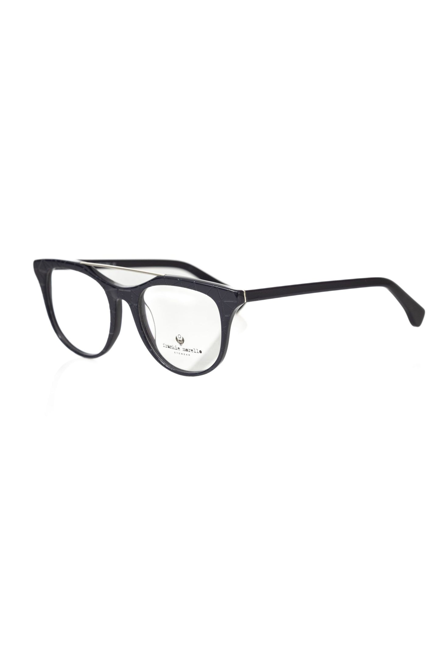 Frankie Morello Geometric Pattern Night Blue Eyeglasses