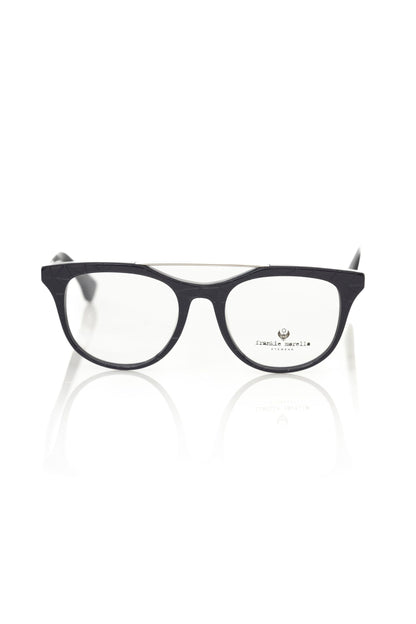 Frankie Morello Geometric Pattern Night Blue Eyeglasses